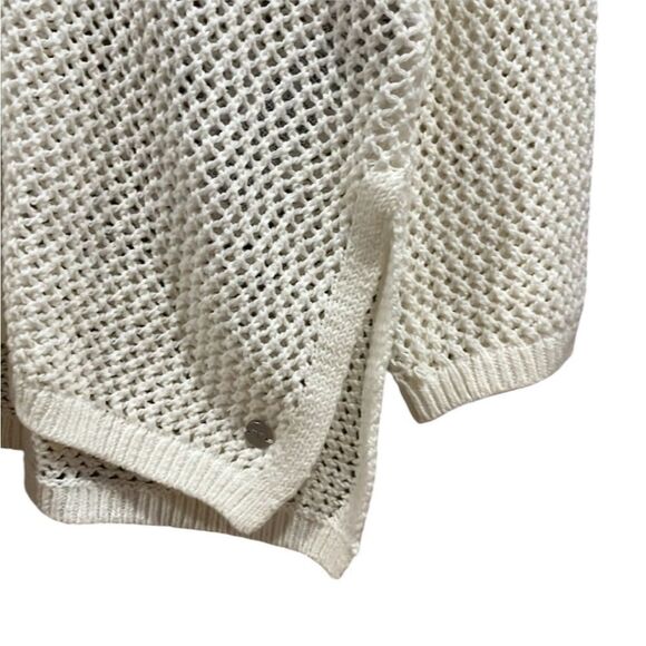 Roxy After Beach Break Open Knit Relaxed Fit Ivory Hoodie M NWT - Picture 5 of 7